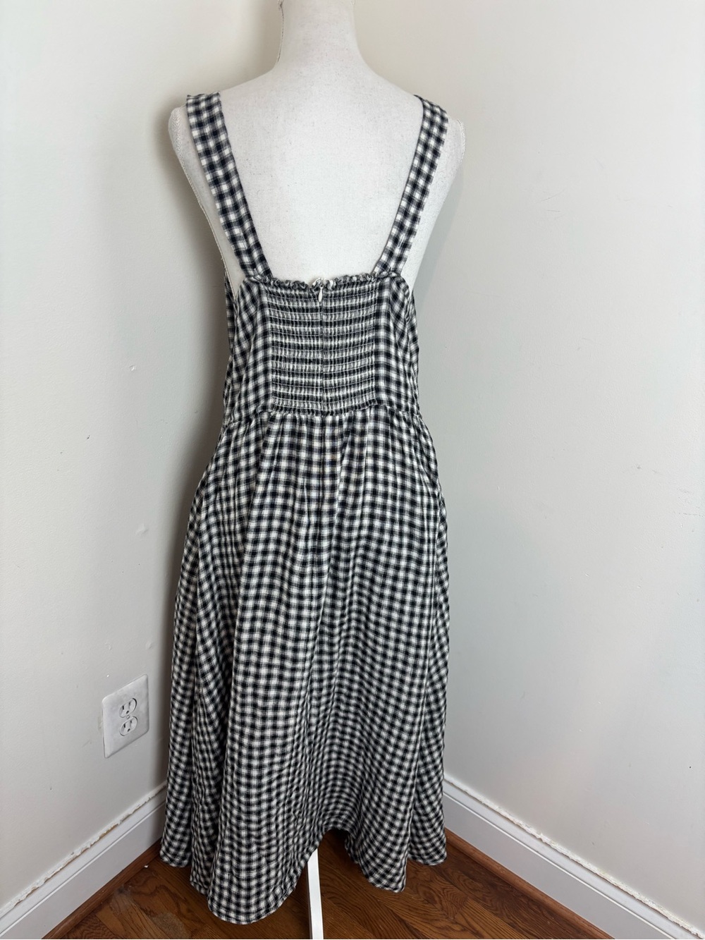 Quince 100% European Linen Midi Dress In Classic Mini Gingham Size XL - Picture 7 of 14